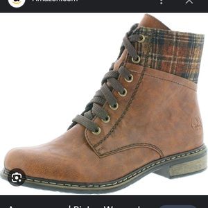 NWT- Rieker 71241 Meiningen Short Laceup Boot -sherry